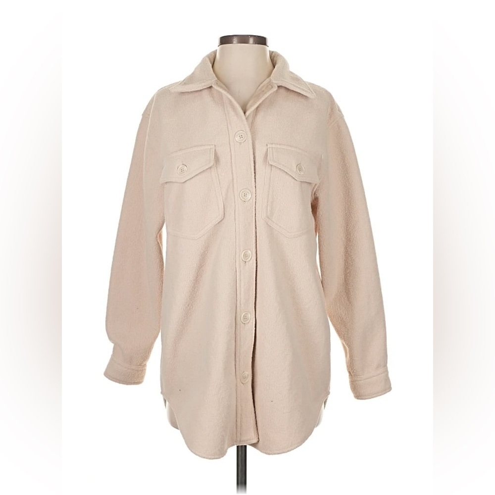 NWT J by Joie Cream Button-Up Shirt Jacket Sz Medium